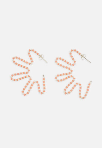 FOLKDAYS x SABINNA Floral Glass Bead Earrings - Pink-Pearly White